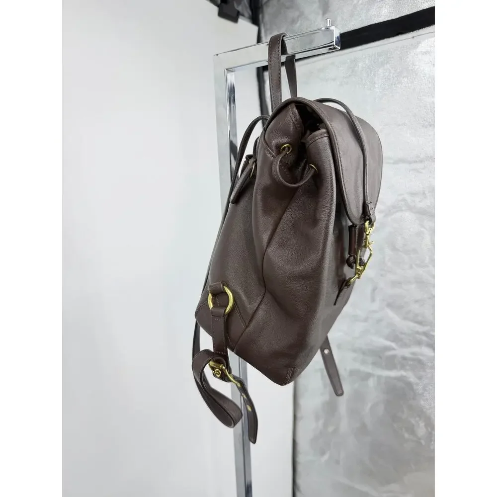 Vintage Coach Legacy Backpack 09368 Brown Leather Drawstring Turnlock Bag Y2K - Picture 4 of 16